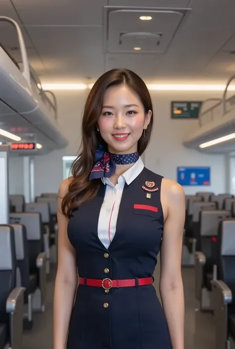 (EyesHD:1.2), masterpiece, best quality, ultra-detailed,

1girl,(((pink short hair,blue and pink eyes))),flight attendant,uniform,big breast,sexy,slender,bare thighs,
from below,