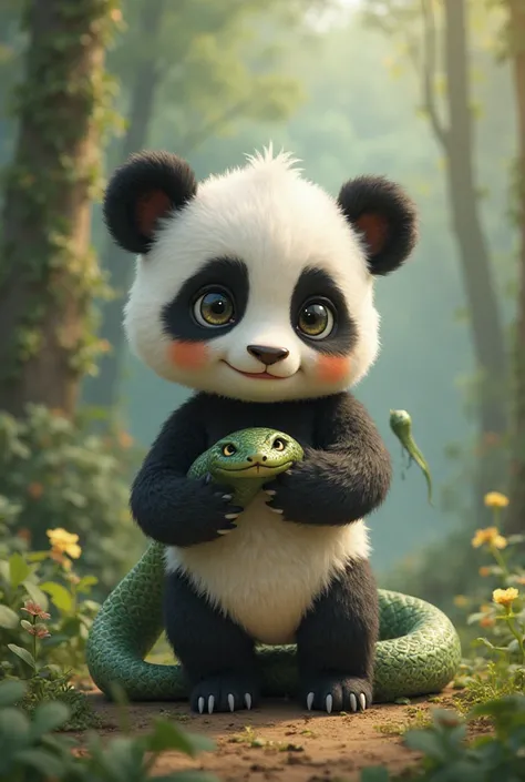 panda boy plus snake