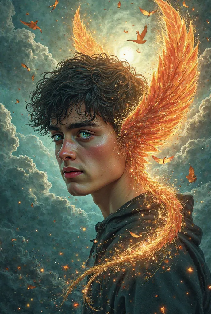 Make me a new cover of the book harry poter and the phoenix themed  beauty