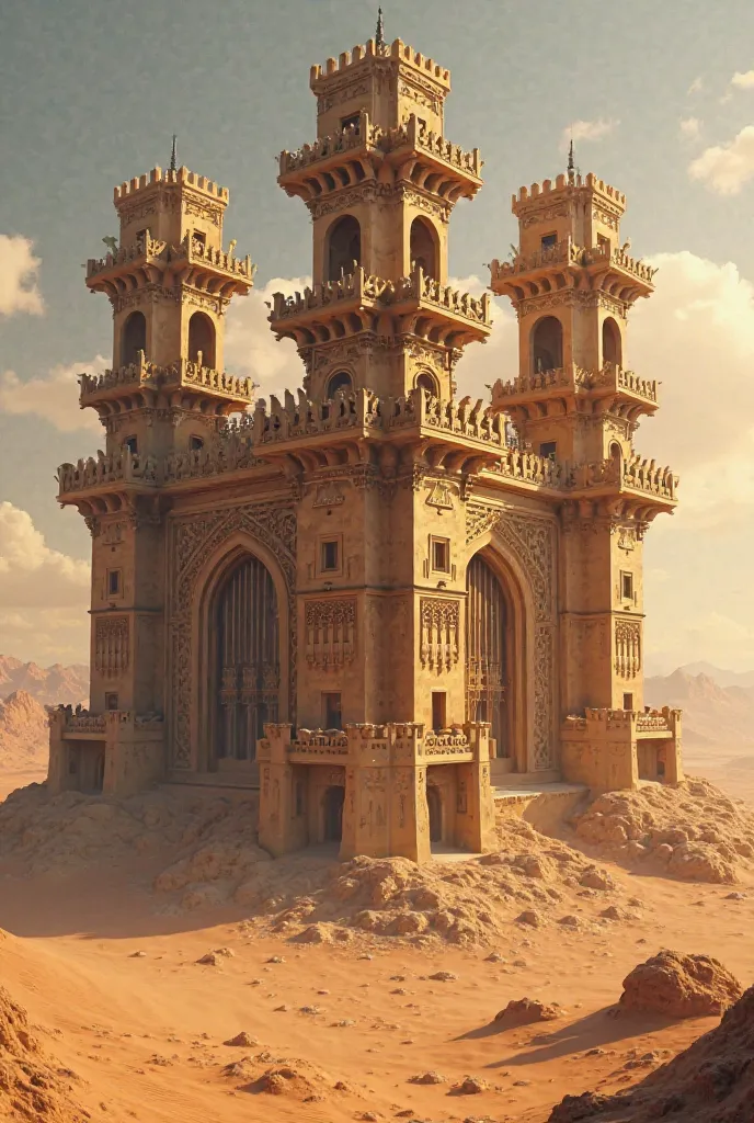 Desert Castle,
C Four Towers
With Bolcons
With windows. 