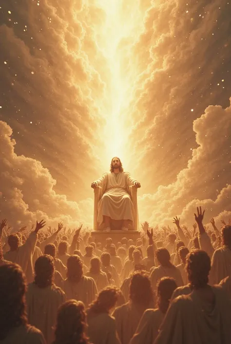 A video of the return of Jesus described in the Bible 
On a cloud seated on his majestic throne surrounded by thousands of angels 