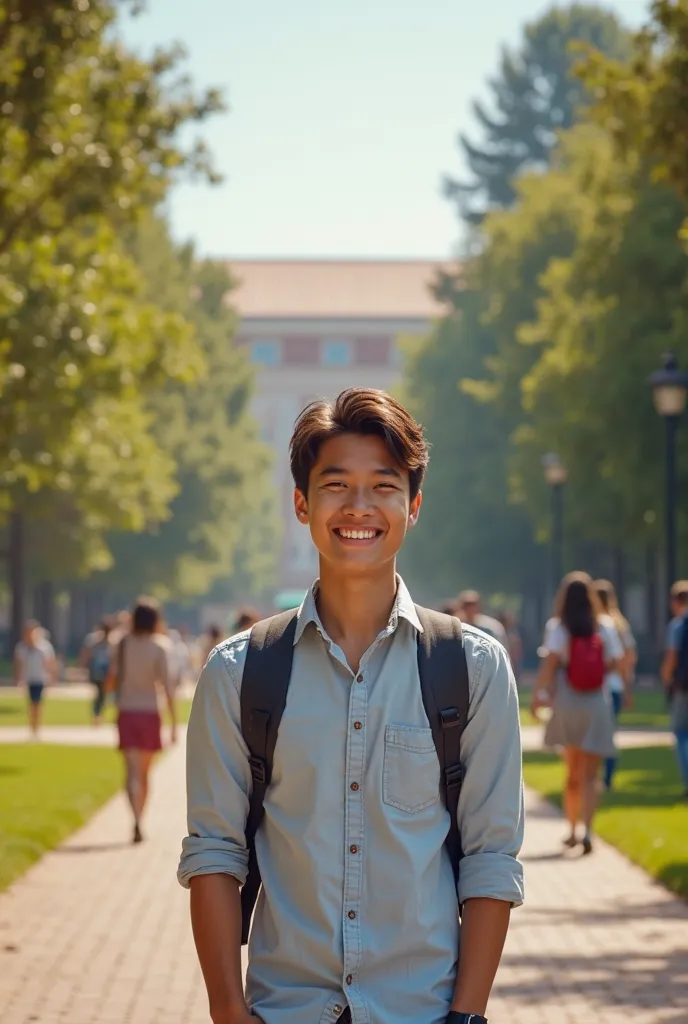 Student wearing a shirt welcome school year