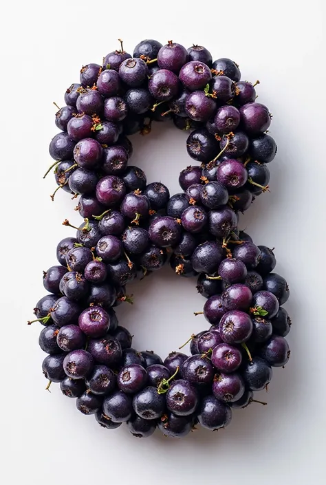 Number 8 made from blackberry fruit