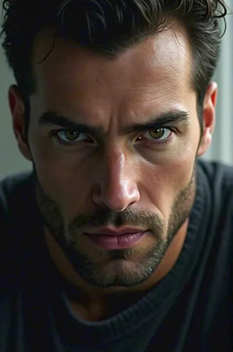 a man with his eyes wide open looking at the camera 