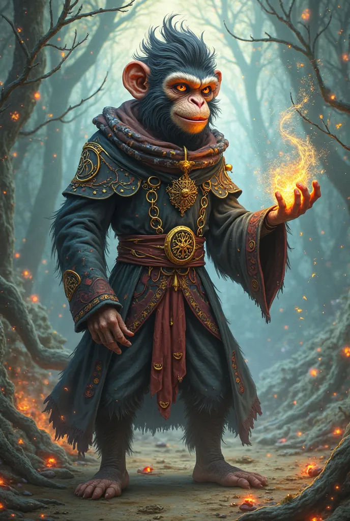 Trickster monkey-human-hybrid sorcerer