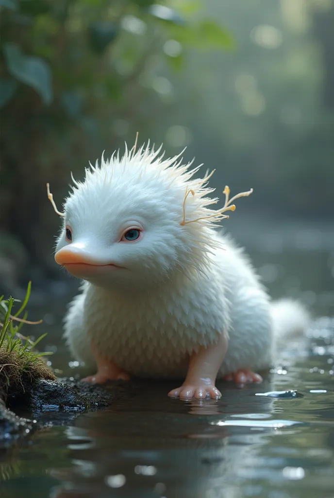 Make a realistic albino platypus 