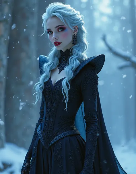 Frozen　　Elsa　　Black and dark blue gal/fashion　gal makeup　　devil　　vampire