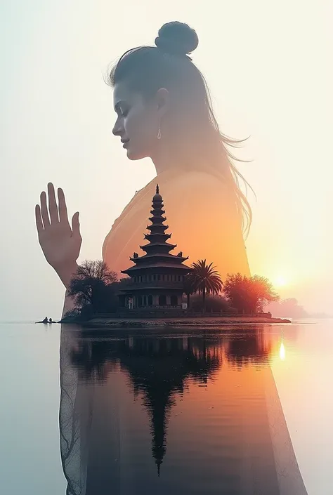 Generate a video on Skardu city.  Ultra HD, A beautiful double exposure that combines an goddess silhouette with sunset coast, sunset coast should serve as the underlying backdrop, with its details incorporated into the goddess , crisp lines, The backgroun...