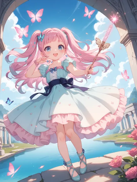 fantastic spatial prompts：
"Mysterious fantasy world。Pretty Fairy Girl's Prompt、Luminescent flowers floating in the air々and particles of light dancing。soft gradation of pink spreading、and an overall fantastic and dreamy atmosphere。The ground has a transpar...