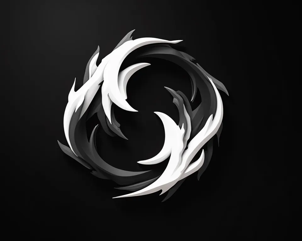 Black and white flame logos 