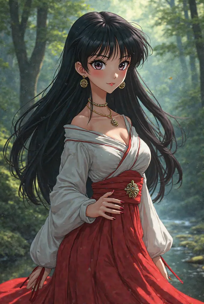 Realistic Kagome character from Inuyasha, voluptuous 