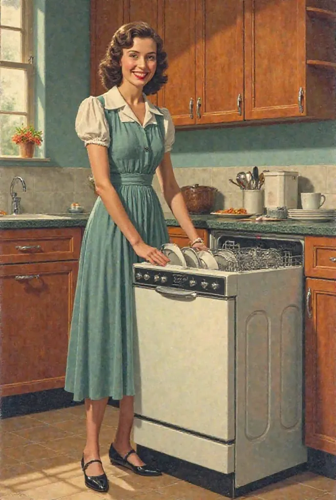 advertising promoting a dishwasher in the 1930s