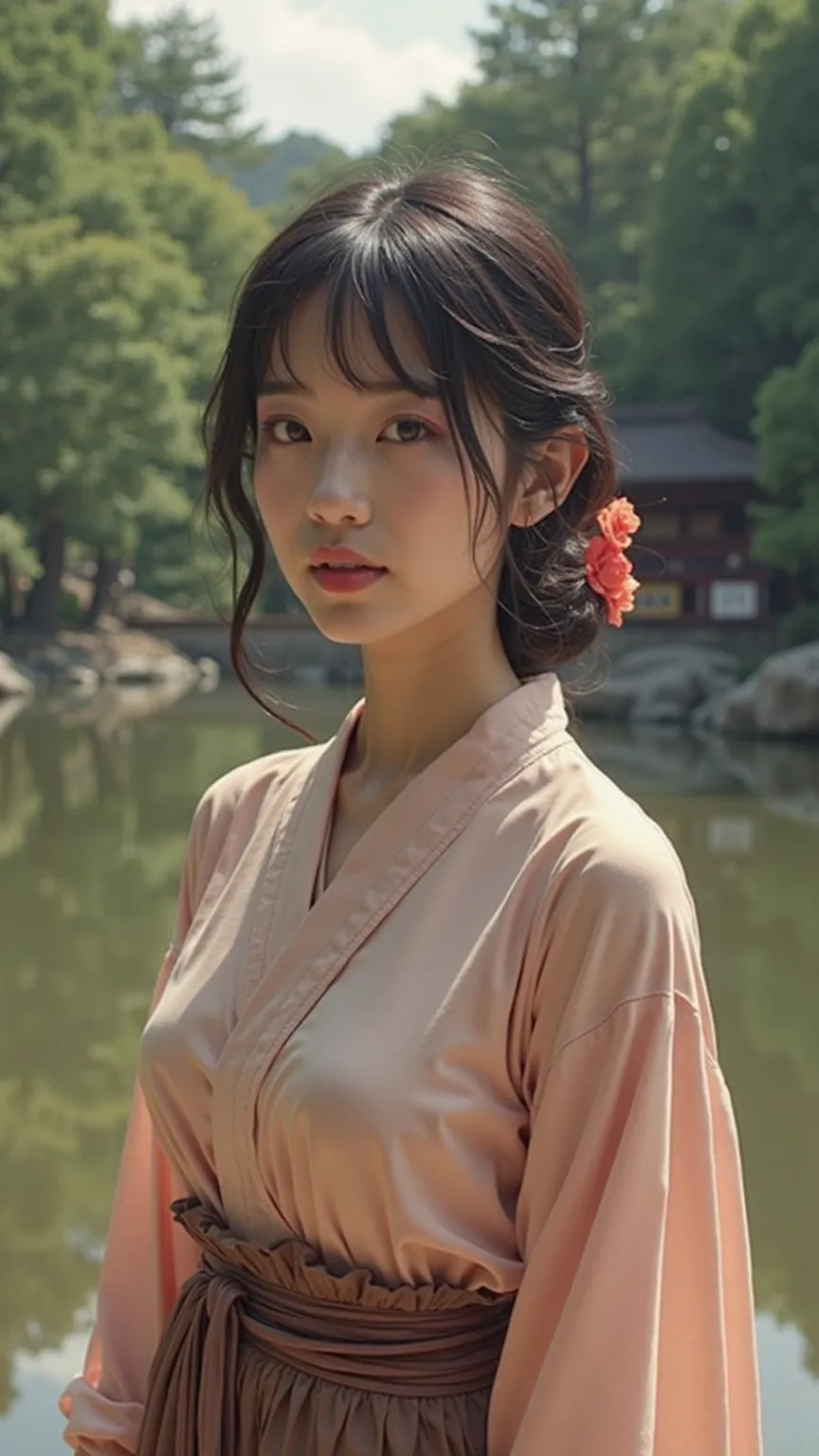    Japanese Beauty   　   28 years old   　 Orbital Space  　spring　Standing alone at Kiyomizu-dera Temple in Kyoto  　E cup bust　   shirt dress　    beautiful bust line 　 Beautiful Body Lines 　 Real people々々々 　    elegant face　    elegant face 　 staring at me 