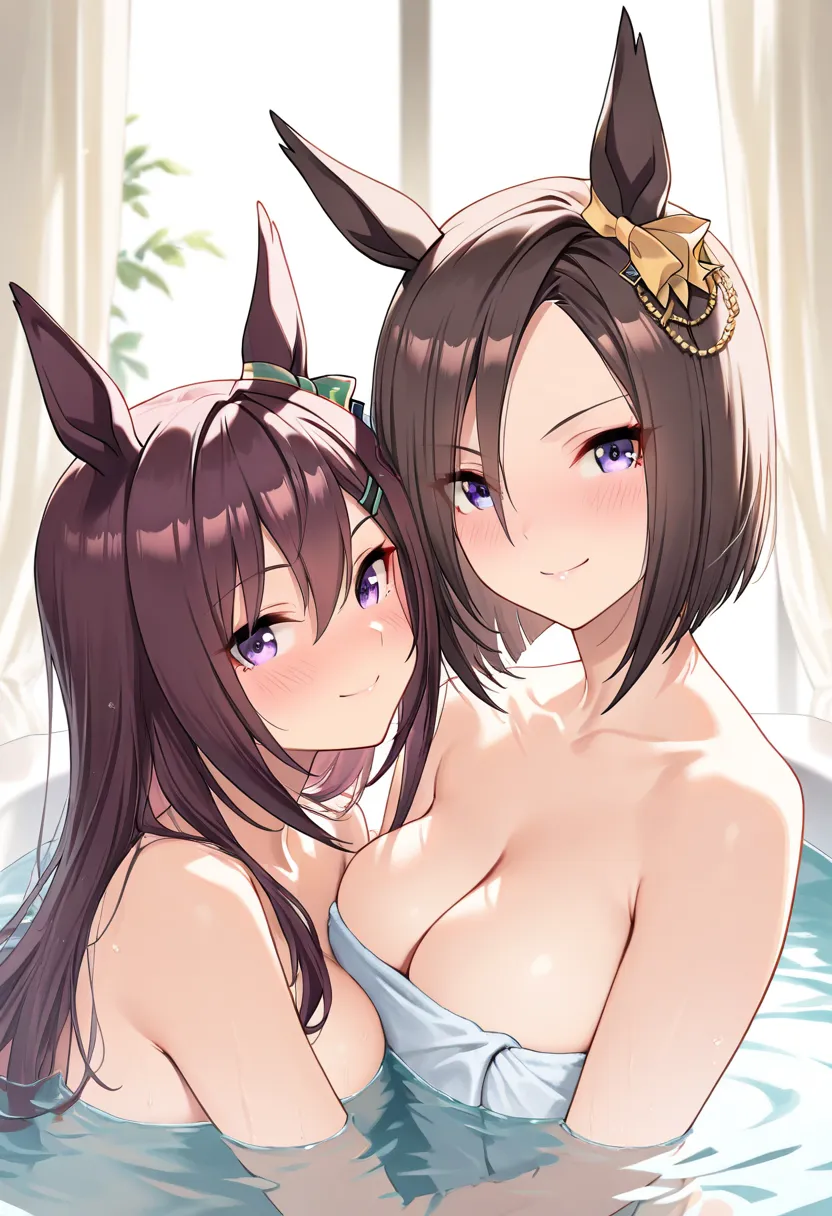 2girls,Air Groove (Uma Musume)Mejiro Dober ( umamusume),,smile,, Best Quality Official Art best qualitysmile,,best quality smile,,best quality best qualitysmile ,,best quality ( best quality )、(Nonsense)、( very detailed)、( very beautiful way to hold ) info...