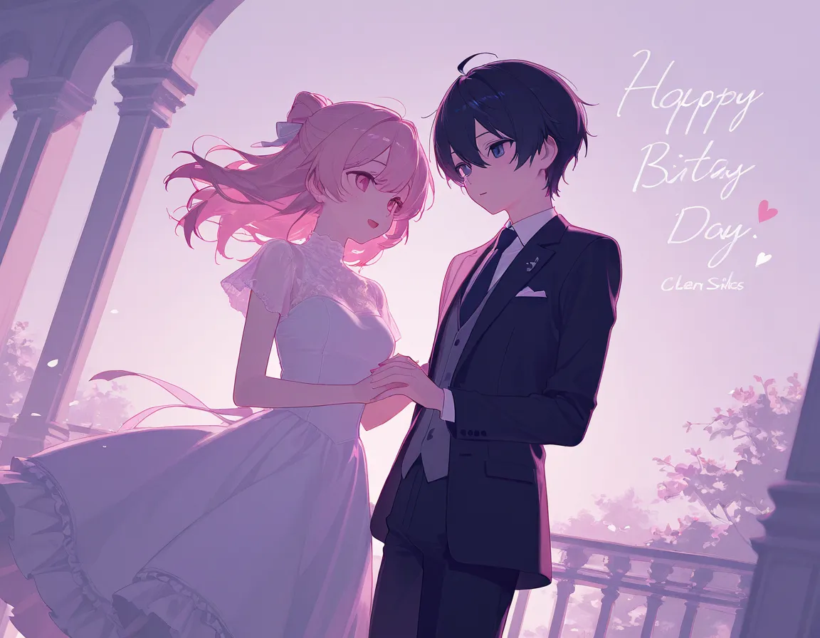 Male and female couple, pretty girl,  dress,  suit, White day,  Clear Skies  