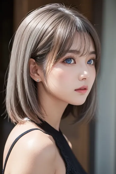 Gray Hair,  girl ,  profile picture,  blue eyes