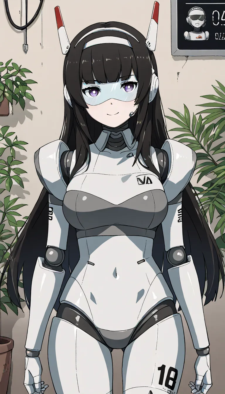 masterpiece, best quality, extremely detailed, (8K, 4K, Best Quality, hight resolution, 超A high resolution:1.1), ,8k portrait, Japaese android Girl,Plump , dark black leg cover,announcer,control panels,android,Droid,Mechanical Hand, Robot arms and legs, Bl...