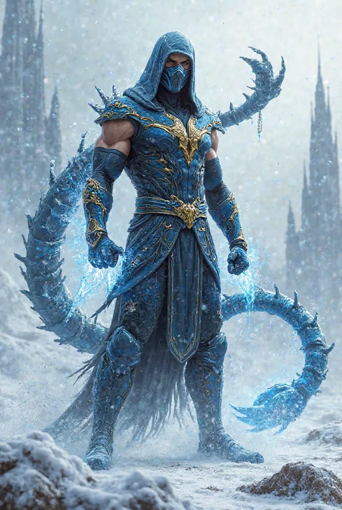 Create a fusion between Subzero and Scorpion from Mortal Kombat (ninja)