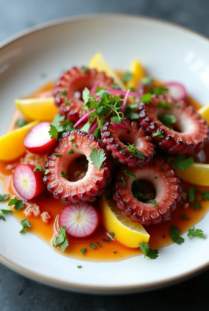 Tomato-free octopus ceviche
