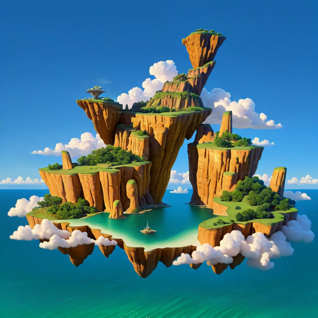 Create an island set in the clouds