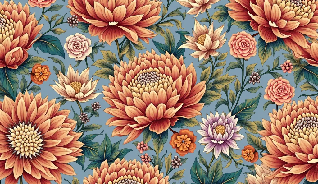 /img An intricate and beautiful Thai pattern featuring delicate floral motifs and vibrant colors set against a solid background intricate details and precise line work highdefinition ultrarealistic details--wh 16:9 --seed 1183528155