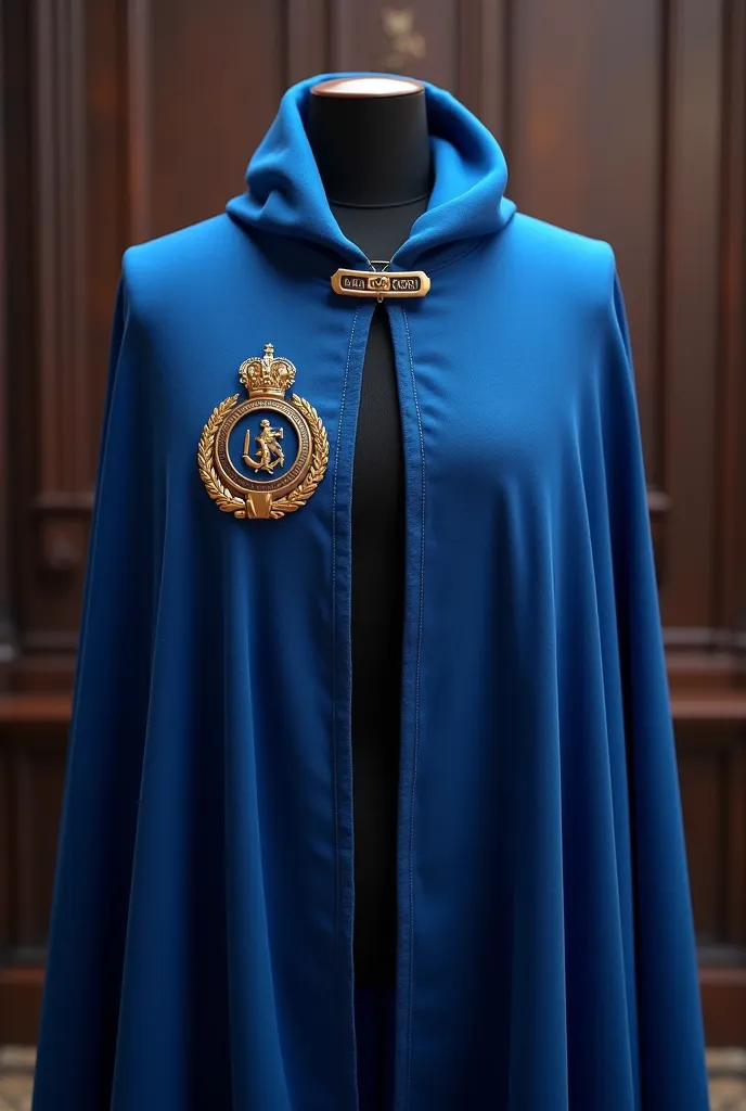 A distinctive debate club call in the form of a blue neck cape with an emblem "Jeans"