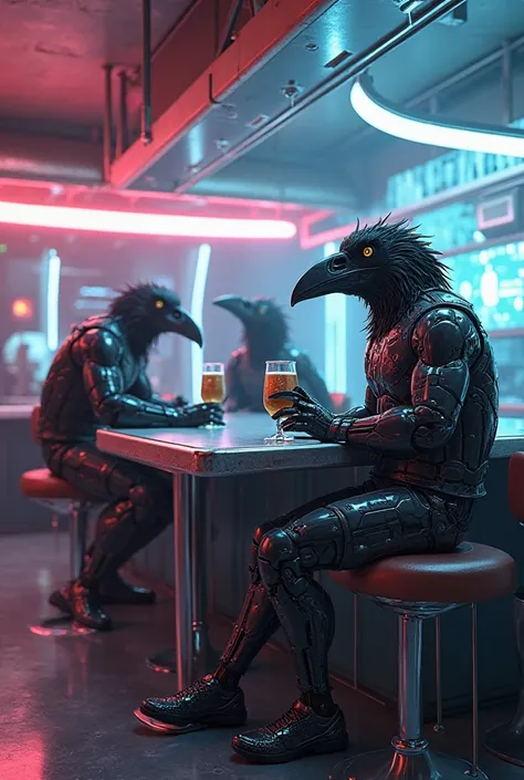 An image that says the Latam bar in a futuristic sports style
With cyberanimals, the heads of crows and the bodies of humanoid soccer soldiers