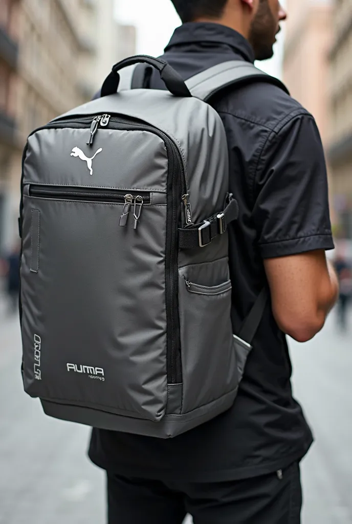 Backpack，Puma，上班通勤Backpack，Large capacity，Mainly gray-black，Metallic