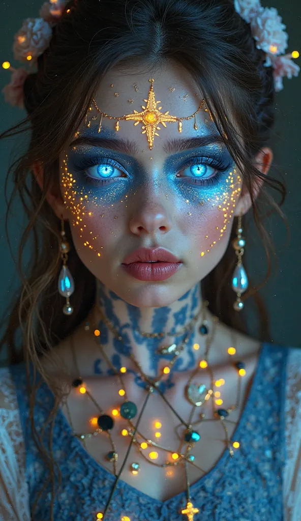  x} This image is a portrait of a young girl, of stunning beauty. Her face radiates incredible charm, and her large mirror-blue eyes glow with bright brilliance. She gently sends an air kiss, as if creating an atmosphere of lightness and playfulness.

Her ...