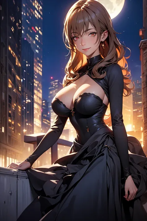 ( Masterpiece Master ) (create, Highest) resolution, Red Eyes, god々 dress,  city background, Playful ,full body staring at the viewer,big breasts,16k,Super Detail, DETAIL DESIGN  ,cinematic lighting,big breasts, it makes my eyes shine ,Super Detail, DETAIL...