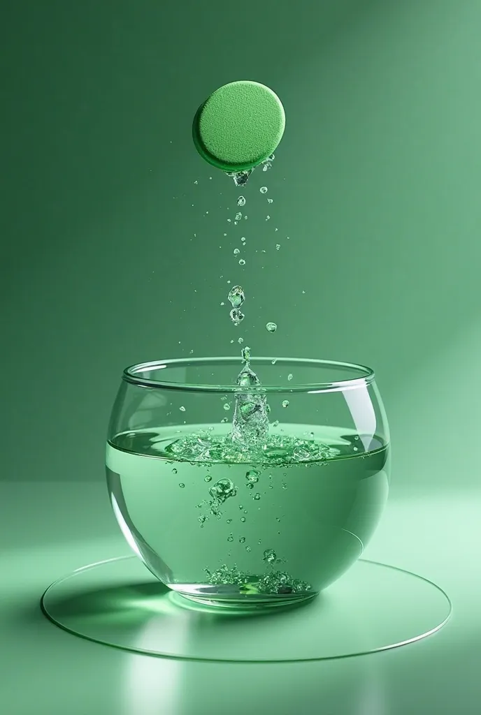 Drop 1 green tablet into the water