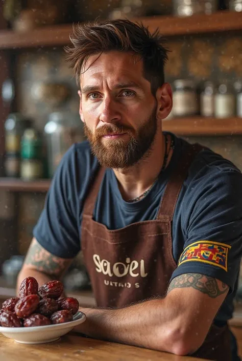 That’s an interesting twist! Lionel Messi, known for his soccer greatness, running a date shop would certainly be a sight to see. Picture him behind a counter, casually offering customers the finest dates, maybe even wearing an apron with his name on it. H...