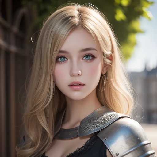  One girl , masterpiece,  top quality , 8k,  detailed skin texture, DETAILED CLOTH TEXTURE,  beautiful detailed face photographed outdoors,  complicated details,  Ultra Detailed ,  European style girl,  green eyes, Blonde Curly Hair】,  3D character ,  medi...