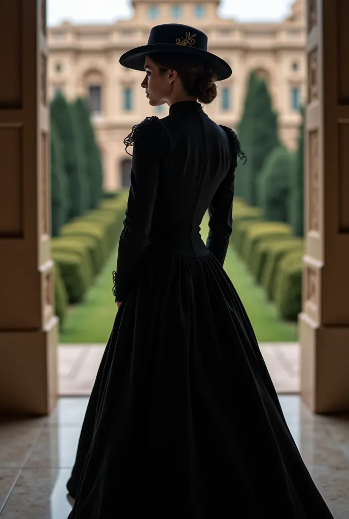 send a real girl wearing a black hat whose features are not shown and Victorian clothes that cost a long black knee. At Maktoub Palace, Sara Bouziane