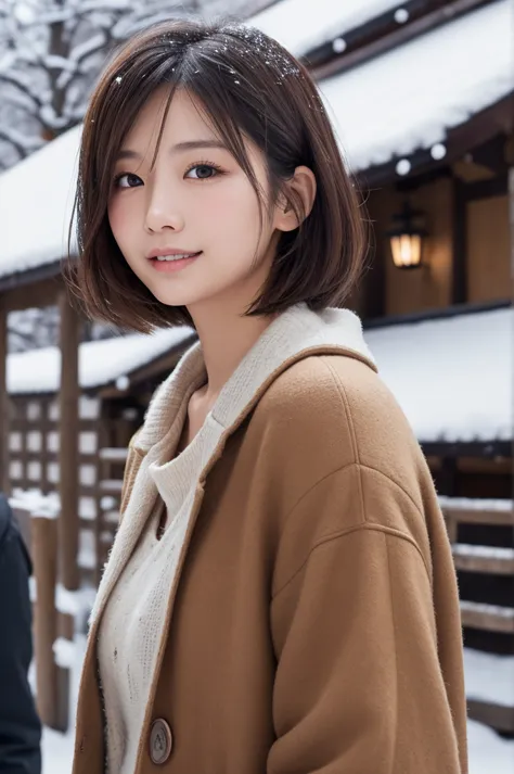   Top Quality、Genuine、  very detailed、finely、   nothing 、    8k Wallpaper、  beautiful Japanese woman walking through the scramble crossing.、    light brown disheveled hair    、   sharp concentration、  Perfect dynamic composition in the foreground、    beaut...