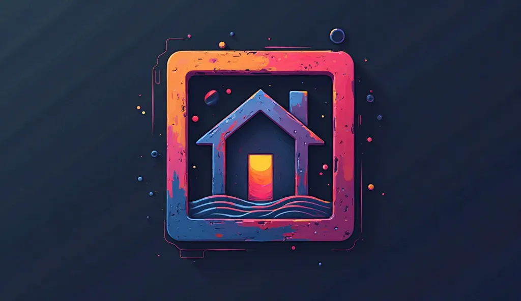 Create logo, house should be inside camera. Add depth to the logo. Use awesome color