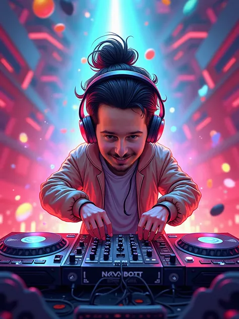 Create a cartoon DJ using this photo