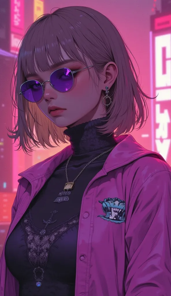   high quality、    portai    、    masterpiece、   Details、 MOVING POSE、very beautiful woman woman 、   masterpiece、  high quality、 Hi-Res, 最  high quality, ,  street fashion、Neo cyberpunk, neon 、full bodyカット,sunglasses、Overlooking, Overlooking, standing up p...