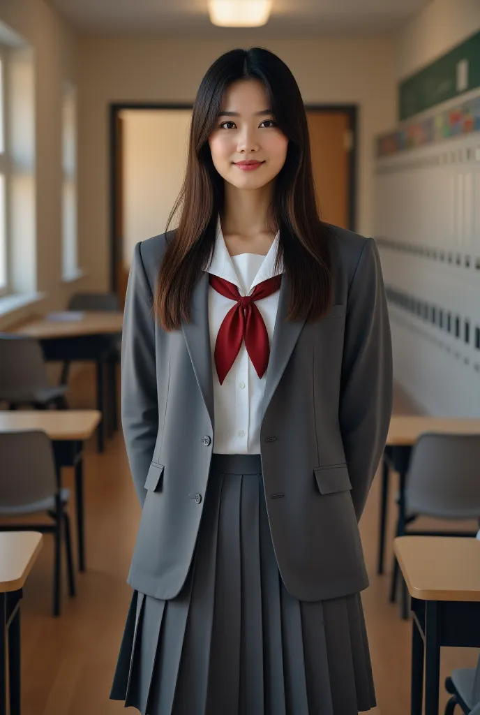 woman，school uniform