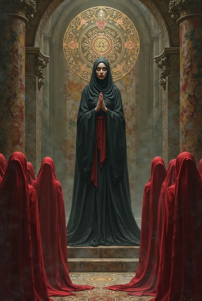 Maar, the Silent Mother - Goddess of mercy and mourning. She is believed to guide the chosen ones into the afterlife during the sacrifice. Worshipped by red hooded females
