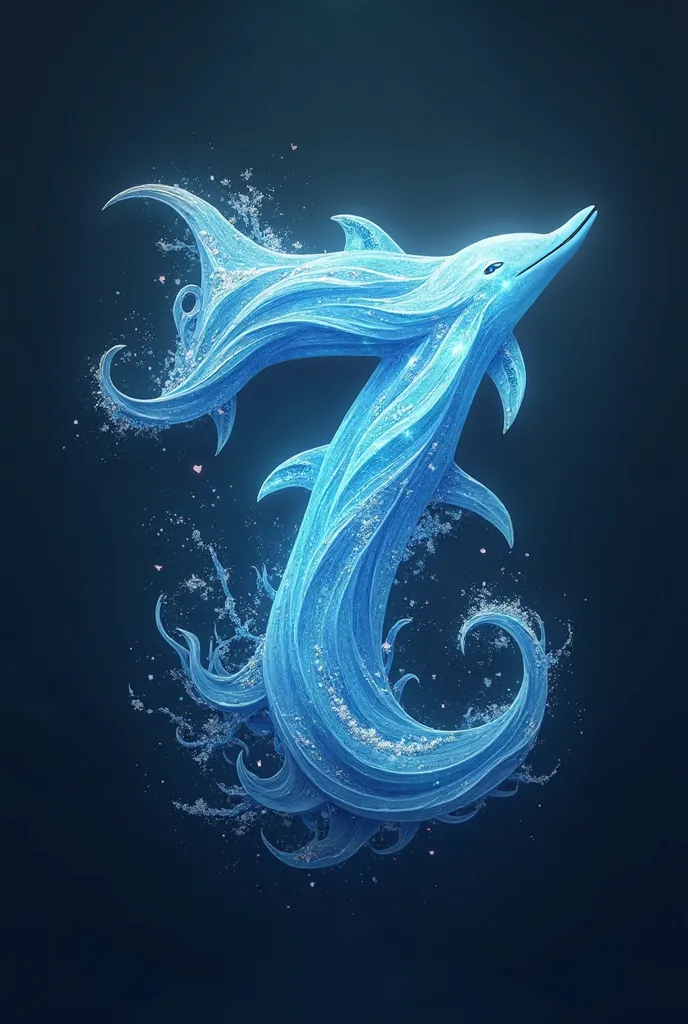 Logo 75 is made of waves，Among them is a glowing dolphin fused with the number 7