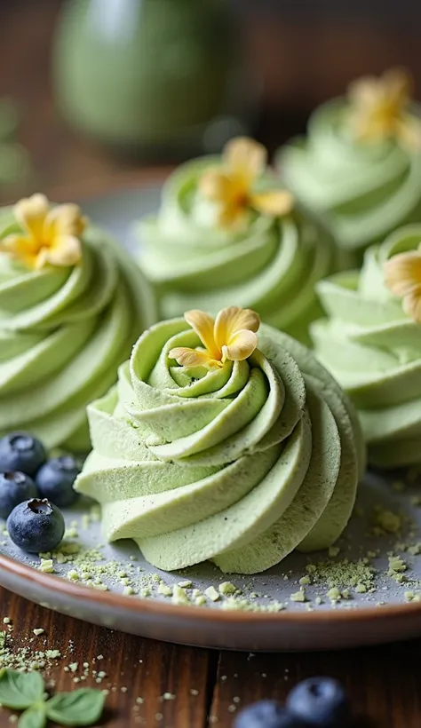 Hgraphic elements, Dynamic Light, Cinematics, HDR, UHD, professional PHOTOGRAPH OF:

Colorful Celebration
"Imagine a festive setting where multiple Matcha Cream Cheese Puff Roses are arranged on tiered cake stands, each rose garnished with colorful topping...