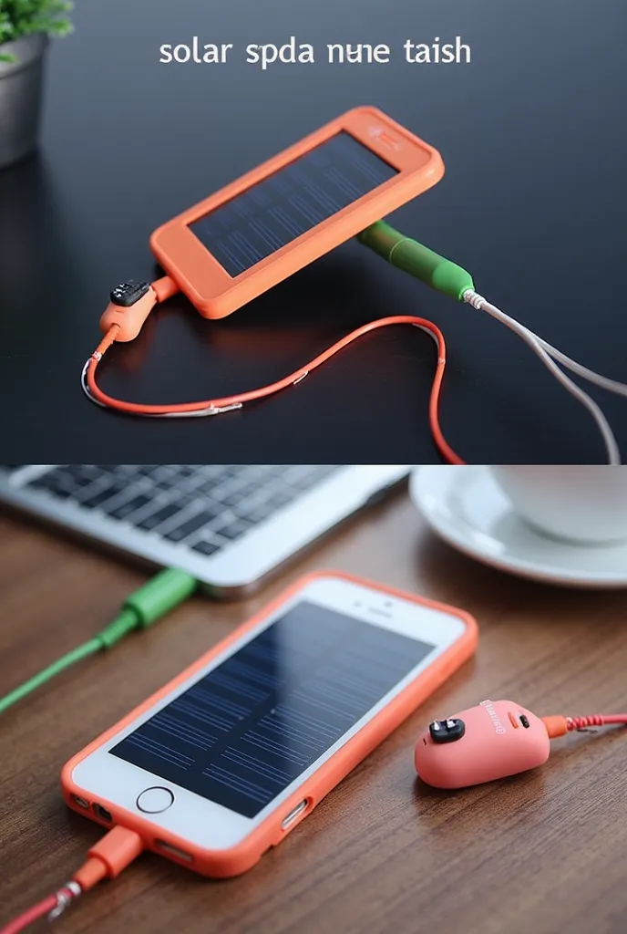 Solar powebank phone case with emergency flash light attached at the back and a cute lanyard 