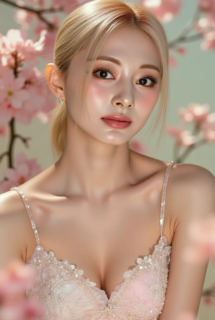 (best quality,4k,8k,highres,masterpiece:1.2),ultra-detailed,(realistic,photorealistic,photo-realistic:1.37),beautiful detailed eyes,beautiful detailed lips,extremely detailed face,longeyelashes,blonde hair,korean model,tall and slender figure,tight dress,c...