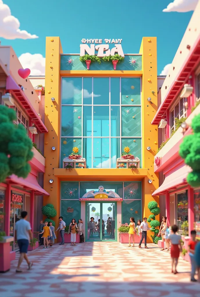 Shopping Mall Front Side 3d cartoon Image 