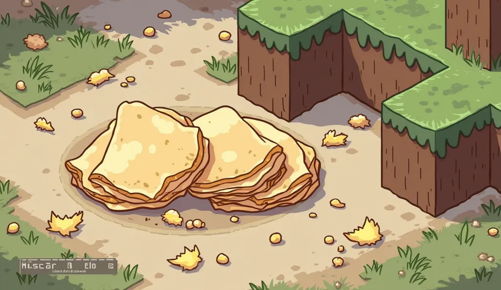 make an image of paper crepes from minecraft next to the text "How to make a paper crepes" in the style of minecraft next to the crepes and the background in the style of minecraft