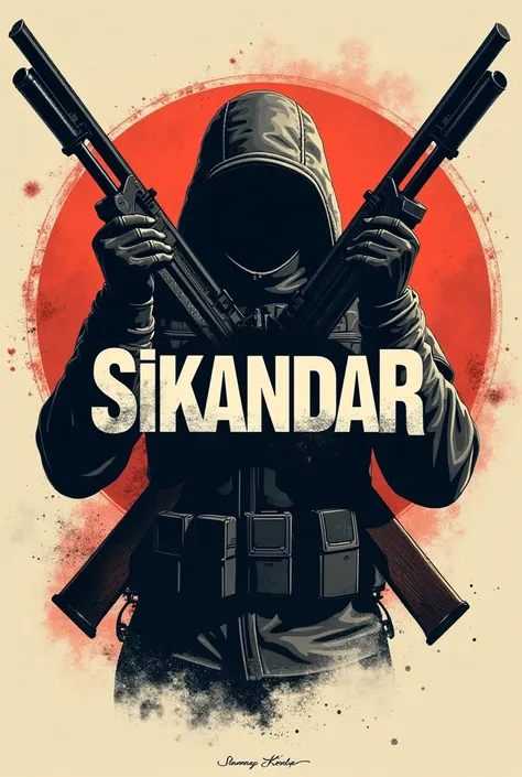 “Sikandar” Name Logo with shotguns