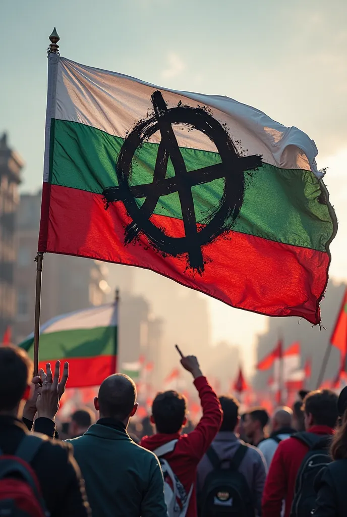 A flag of bulgaria but anarcho communist bulgarian 