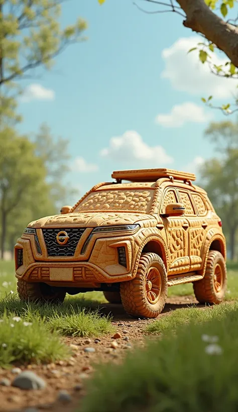 nissan patrol 2025 as a car made out of buscuit