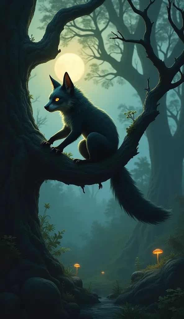 A mysterious fusion of fox and koala, the Dusk Stalker moves with an unsettling silence, blending agility with eerie calmness. Its sleek, fox-like body is covered in thick, dark gray fur, with tufts of soft koala fluff around its neck and ears, giving it a...